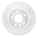 R1 16-18 Mazda CX-3 Rear Right Drilled & Slotted Silver Brake Rotor