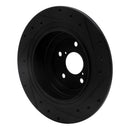 R1 00-06 Subaru Outback Rear Left Drilled & Slotted Black Brake Rotor