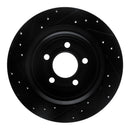 R1 20-25 Ford Explorer Rear Right Drilled & Slotted Black Brake Rotor