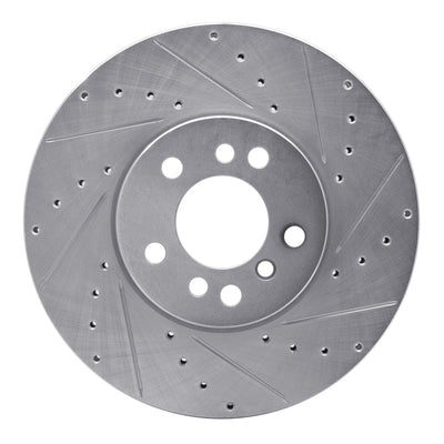 R1 00-06 BMW X5 Front Right Drilled & Slotted Silver Brake Rotor