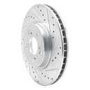 R1 05-12 Acura RL Front Drilled & Slotted Silver Brake Rotor Set