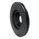 R1 18-25 Land Rover Range Rover Front Right Drilled & Slotted Black Brake Rotor