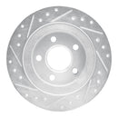 R1 98-05 Buick Park Avenue Rear Right Drilled & Slotted Silver Brake Rotor