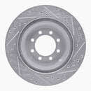 R1 75-94 Ford E-350 Econoline Club Wagon Front Left Drilled & Slotted Silver Brake Rotor