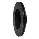 R1 12-15 Acura ILX Front Right Drilled & Slotted Black Brake Rotor