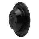 R1 10-21 Hyundai Santa Fe XL Rear Right Drilled & Slotted Black Brake Rotor