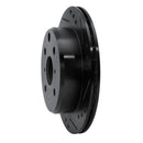 R1 82-85 Toyota Celica Rear Right Drilled & Slotted Black Brake Rotor