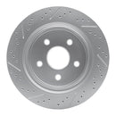 R1 02-24 Chrysler Aspen Rear Right Drilled & Slotted Geo-Carbon Rotor