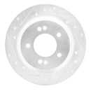 R1 14-23 Hyundai Kona Rear Left Drilled & Slotted Silver Brake Rotor