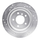 R1 96-03 BMW 528I Rear Right Drilled & Slotted Silver Brake Rotor