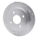 R1 01-19 Ford Fiesta Rear Drilled & Slotted Silver Brake Rotor Set