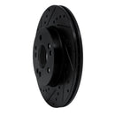 R1 90-95 Mercedes-Benz E320 Front Left Drilled & Slotted Black Brake Rotor