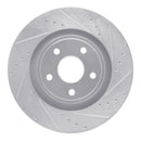 R1 06-10 Jeep Grand Cherokee Front Drilled & Slotted Silver Brake Rotor Set