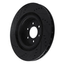 R1 03-17 Dodge Viper Rear Right Drilled & Slotted Black Brake Rotor