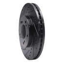 R1 93-95 Acura Legend Front Left Drilled & Slotted Black Brake Rotor