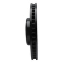 R1 10-18 BMW 535I GT Right Front Drilled & Slotted Black Brake Rotor