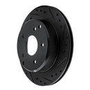 R1 84-87 Chevrolet Corvette Rear Right Drilled & Slotted Black Brake Rotor