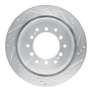 R1 10-24 Toyota 4Runner Rear Drill & Slot Silver Rotors