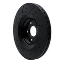 R1 12-15 Audi TTS Quattro Front Right Drilled & Slotted Black Brake Rotor