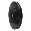 R1 06-09 Chevrolet Trailblazer Front Right Drilled & Slotted Black Brake Rotor