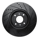 R1 04-06 Nissan Sentra Front Left Drilled & Slotted Black Brake Rotor