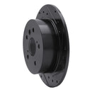 R1 2012-2018 Lexus ES300H Rear Right Drilled & Slotted Black Brake Rotor