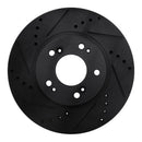 R1 04-11 Mitsubishi Grandis (Mexico) Front Left Drilled & Slotted Black Brake Rotor