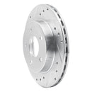 R1 93-98 Ford Thunderbird Rear Left Drilled & Slotted Silver Brake Rotor