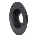 R1 03-08 Hyundai Tiburon Rear Left Drilled & Slotted Black Brake Rotor