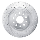 R1 21-25 Dodge Charger Daytona Rear Right Drilled & Slotted Silver Brake Rotor