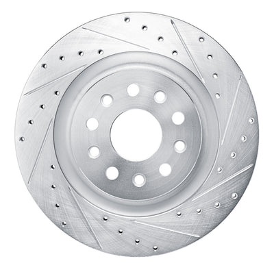 R1 21-24 Jeep Grand Cherokee L Rear Drilled & Slotted Silver Brake Rotor Set
