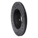 R1 91-99 Toyota Paseo Front Right Drilled & Slotted Black Brake Rotor