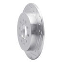 R1 07-08 Hyundai TIBURON Rear Right Drilled & Slotted Silver Brake Rotor