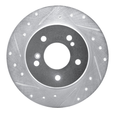 R1 87-15 Chrysler Crossfire Rear Left Drilled & Slotted Silver Brake Rotor