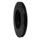 R1 07-09 Mercedes-Benz GL320 Front Right Drilled & Slotted Black Brake Rotor