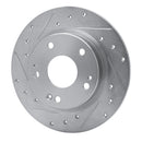 R1 16-25 Honda Civic Front & Rear Drilled & Slotted Silver Brake Rotor Set