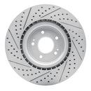 R1 08-15 Mitsubishi Lancer Front Right Drilled & Slotted Geo-Carbon Rotor