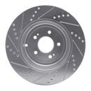 R1 18-25 Genesis G70 Rear Right Drilled & Slotted Silver Brake Rotor