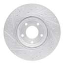 R1 98-06 Jaguar XJR Front Right Drilled & Slotted Silver Brake Rotor