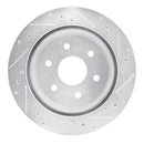 R1 03-05 Chevrolet Express 2500 Rear Right Drilled & Slotted Silver Brake Rotor