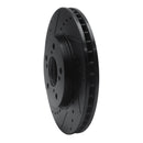 R1 05-10 Honda Odyssey Front Left Drilled & Slotted Black Brake Rotor