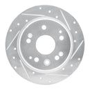R1 01-03 Acura CL Rear Right Drilled & Slotted Silver Brake Rotor