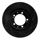 R1 89-97 Porsche 911 Front Left Drilled & Slotted Black Brake Rotor