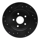R1 06-12 Mercedes-Benz R320 Rear Right Drilled & Slotted Black Brake Rotor
