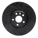 R1 10-16 Volvo XC60 Front Right Drilled & Slotted Black Brake Rotor