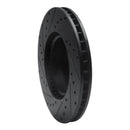R1 85-91 Mercedes-Benz 300SD Front Right Drilled & Slotted Black Brake Rotor