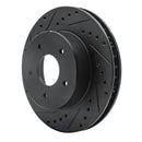 R1 63-82 Chevrolet Corvette Front Left Drilled & Slotted Black Brake Rotor