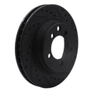 R1 74-81 Dodge W100 Front Right Drilled & Slotted Black Brake Rotor
