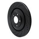 R1 04-18 Audi S8 Rear Left Drilled & Slotted Black Brake Rotor