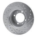 R1 81-87 Saab 900 Front Left Drilled & Slotted Silver Brake Rotor